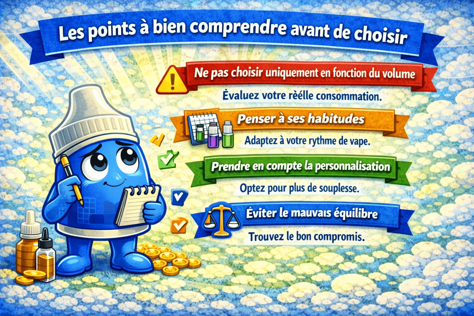 Bien choisir le bon format de e-liquide selon ses habitudes