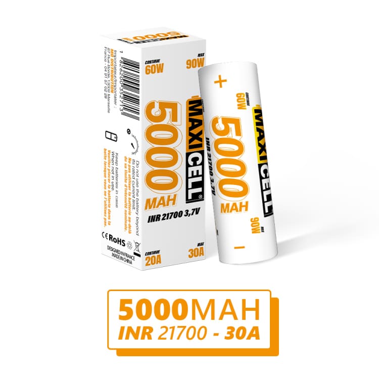 Accu 21700 Maxicell 5000 mAh 30A