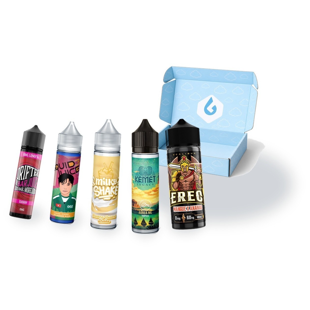 Box e-liquides LiquidBox avec sélection de flacons