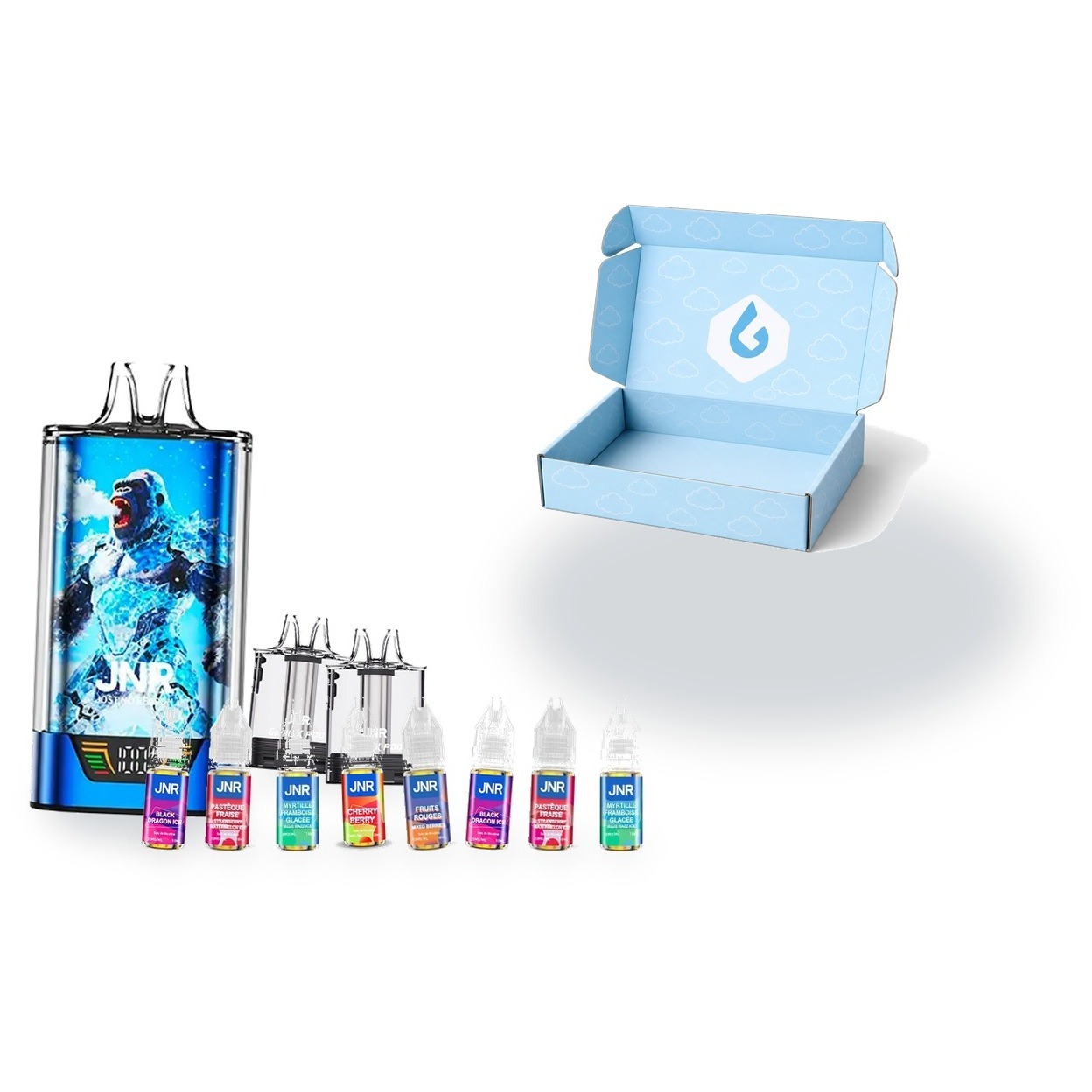 JNR M LiquidBox - 1 puff + 2 cartouches + 8 x 10 ml