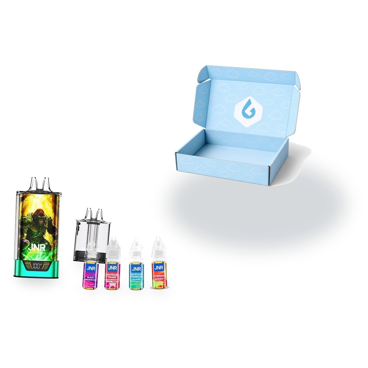JNR S LiquidBox - 1 puff + 1 cartouche + 4 x 10 ml