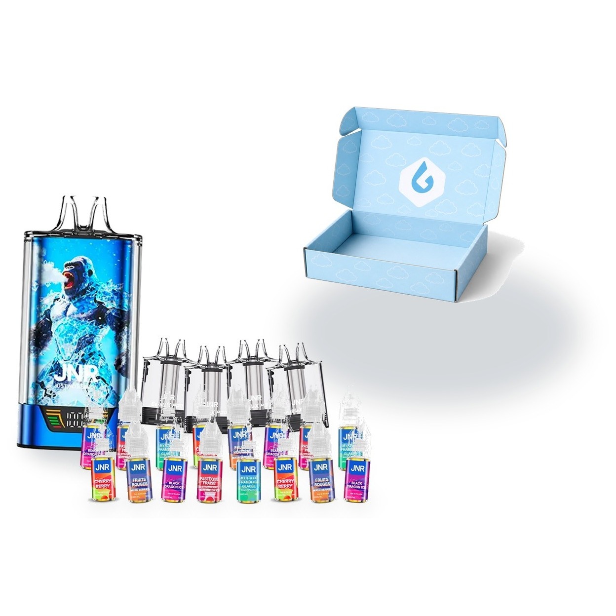 JNR XL LiquidBox - 1 puff + 4 cartouches + 16 x 10 ml